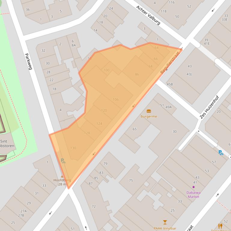 Kaart van postcodegebied 6511DS.