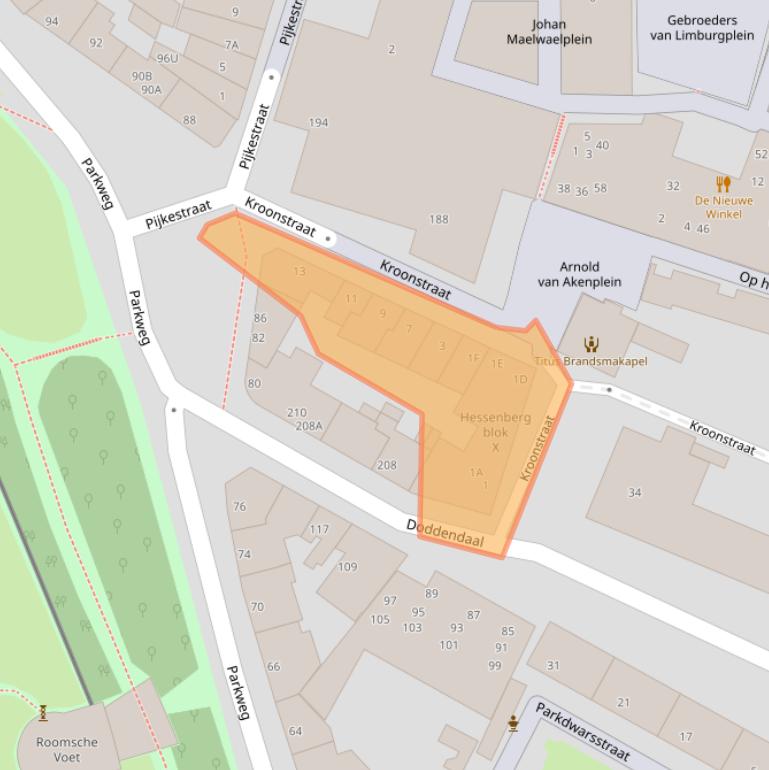 Kaart van postcodegebied 6511DV.