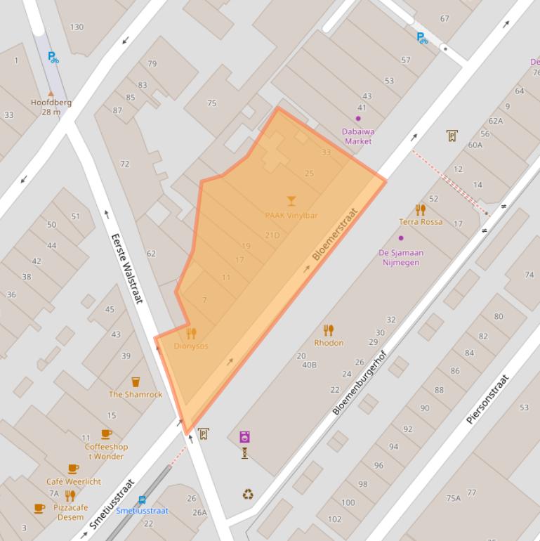 Kaart van postcodegebied 6511EB.