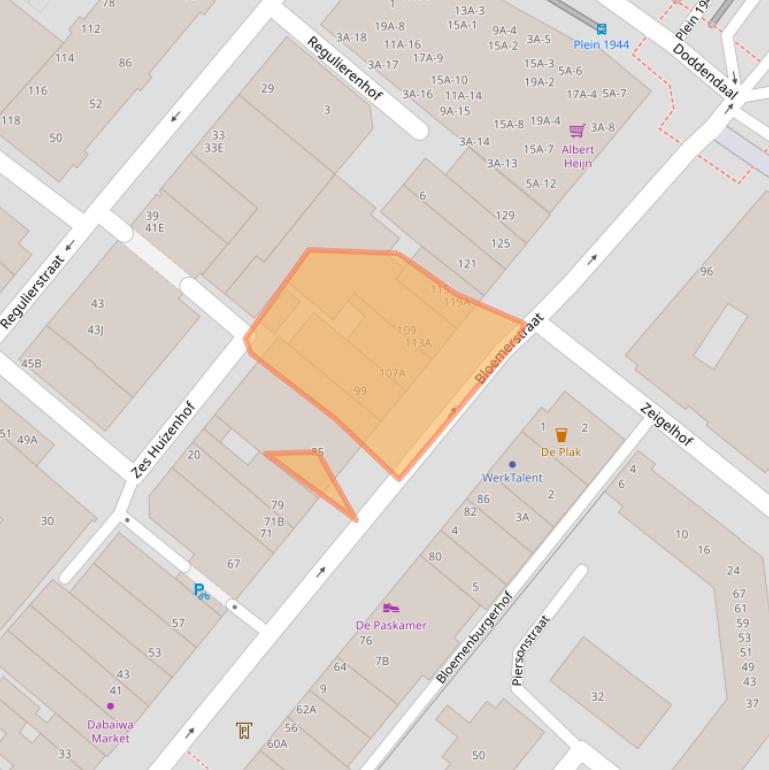 Kaart van postcodegebied 6511EG.