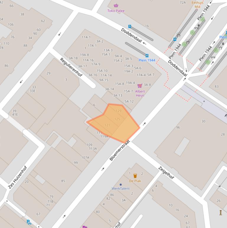 Kaart van postcodegebied 6511EH.