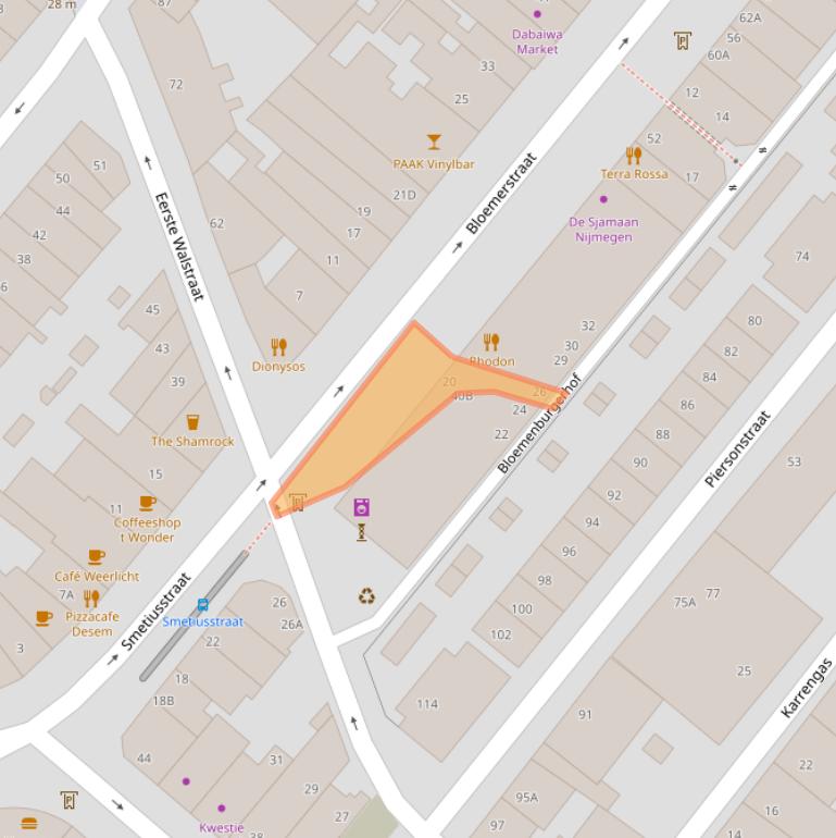 Kaart van postcodegebied 6511EJ.