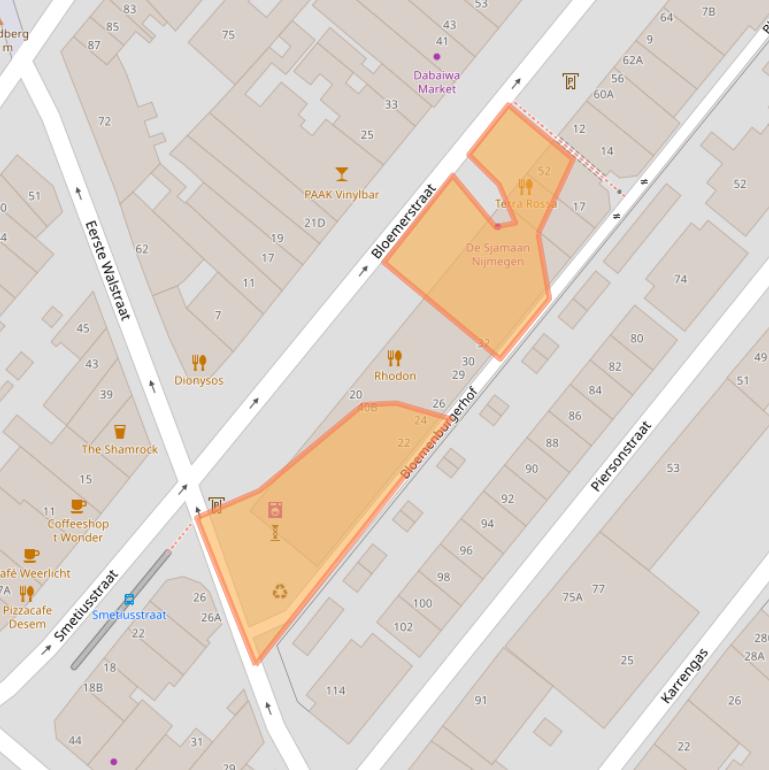 Kaart van postcodegebied 6511EK.