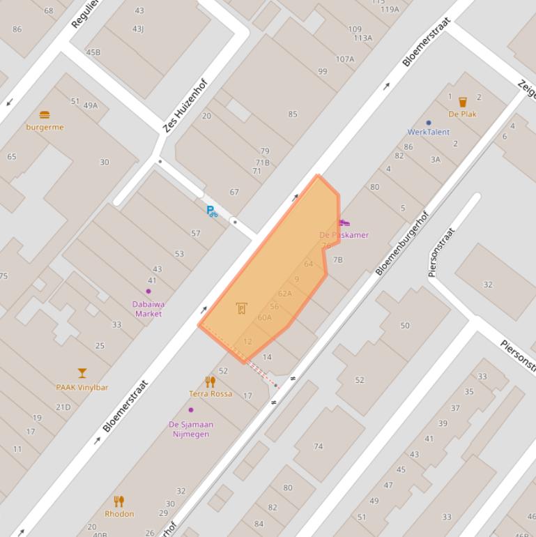 Kaart van postcodegebied 6511EL.