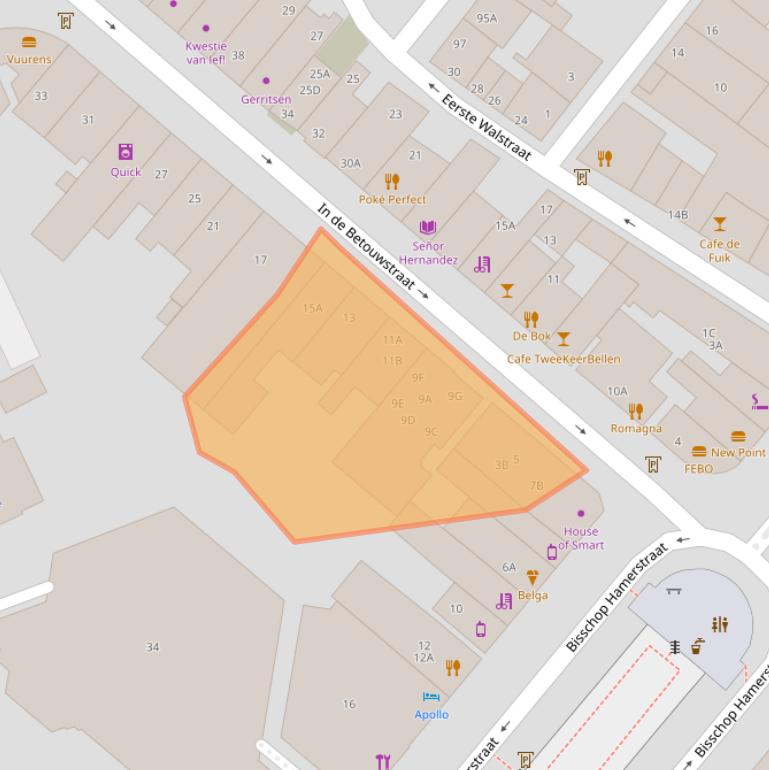 Kaart van postcodegebied 6511GA.