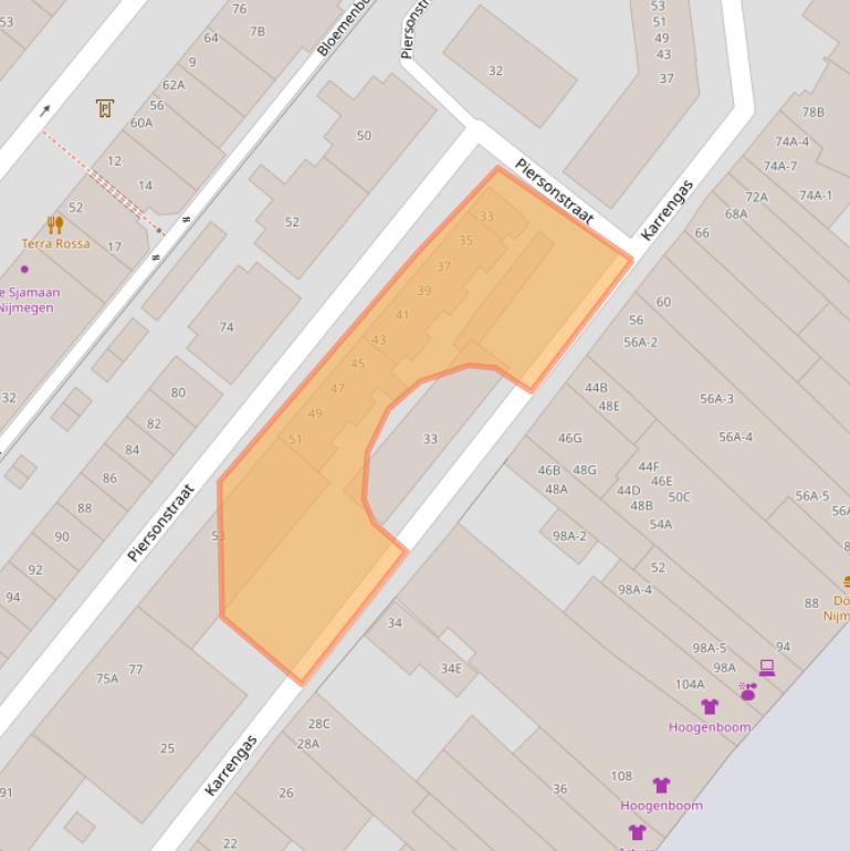 Kaart van postcodegebied 6511GJ.