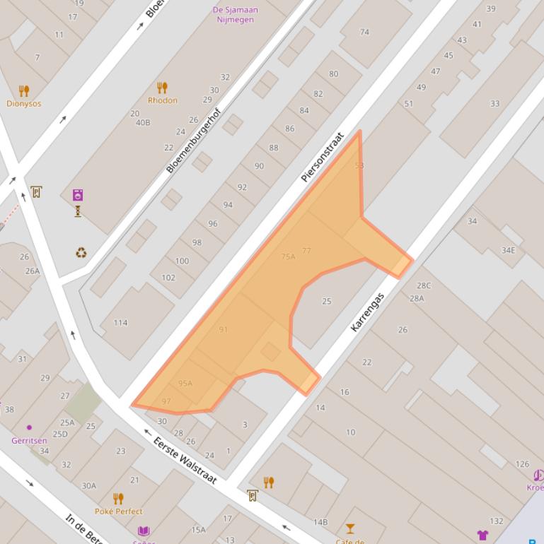 Kaart van postcodegebied 6511GK.