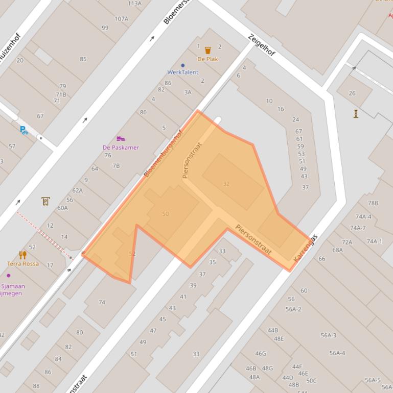 Kaart van postcodegebied 6511GL.