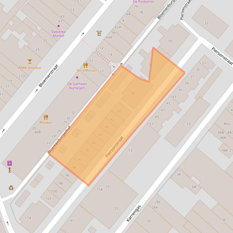 Kaart van postcodegebied 6511GM.