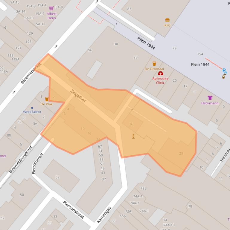 Kaart van postcodegebied 6511GP.