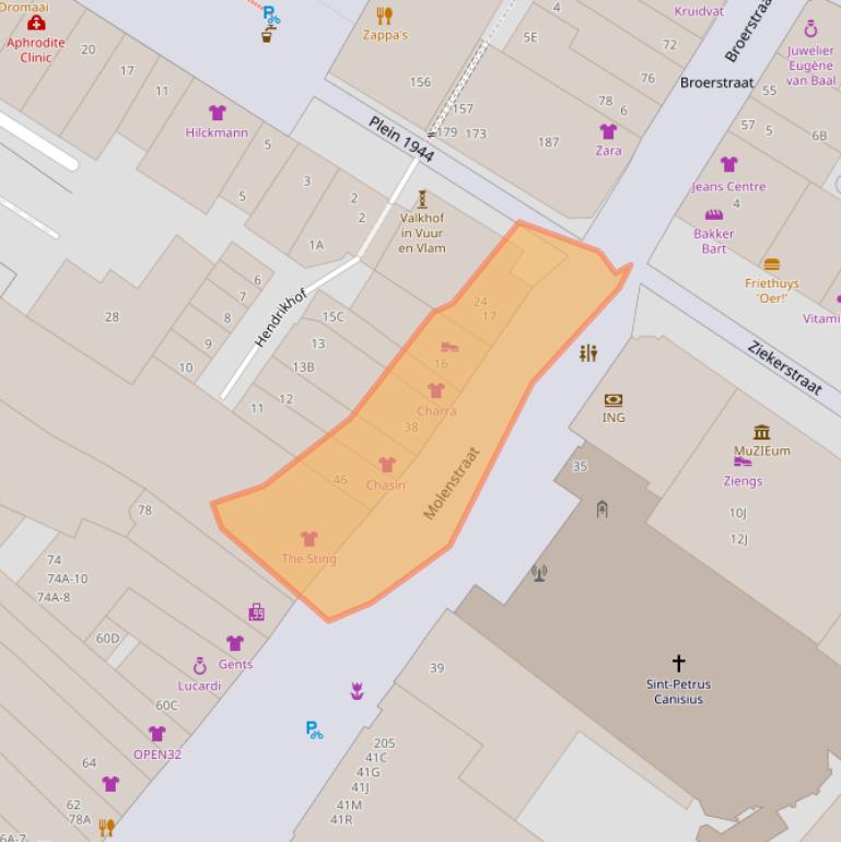 Kaart van postcodegebied 6511HE.