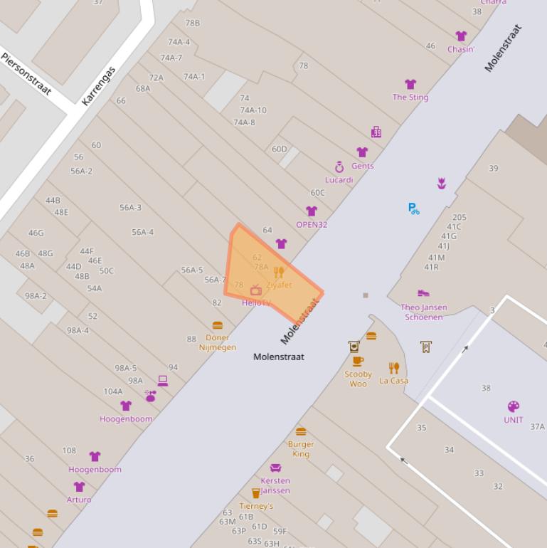 Kaart van postcodegebied 6511HH.