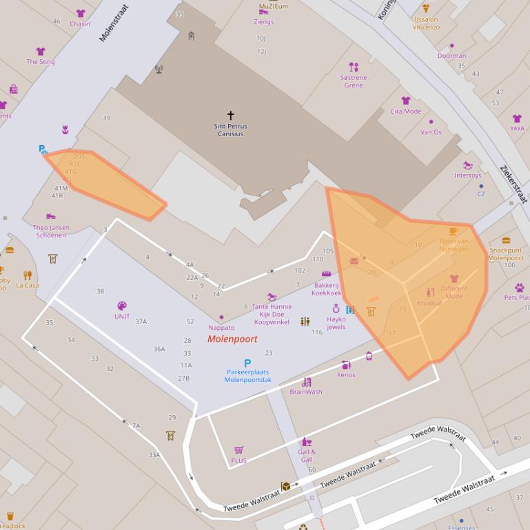 Kaart van postcodegebied 6511HZ.