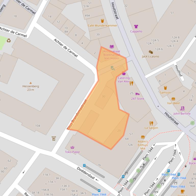 Kaart van postcodegebied 6511JR.