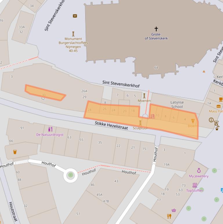 Kaart van postcodegebied 6511JX.