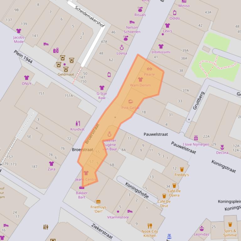 Kaart van postcodegebied 6511KM.