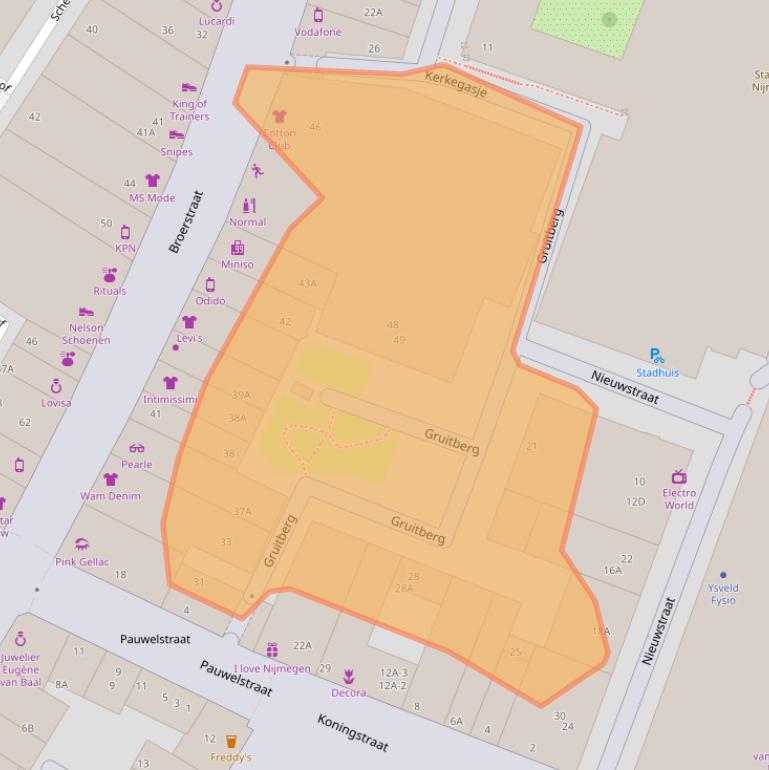 Kaart van postcodegebied 6511KV.