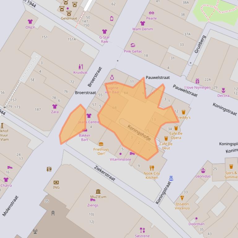 Kaart van postcodegebied 6511LC.