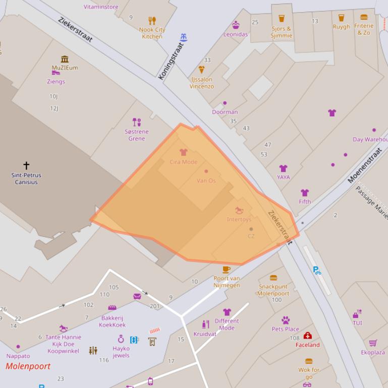 Kaart van postcodegebied 6511LJ.