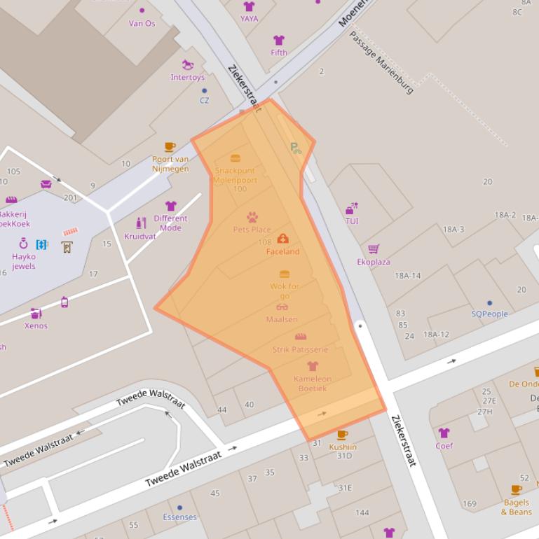 Kaart van postcodegebied 6511LK.