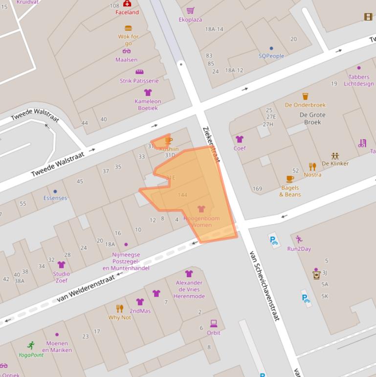 Kaart van postcodegebied 6511LL.