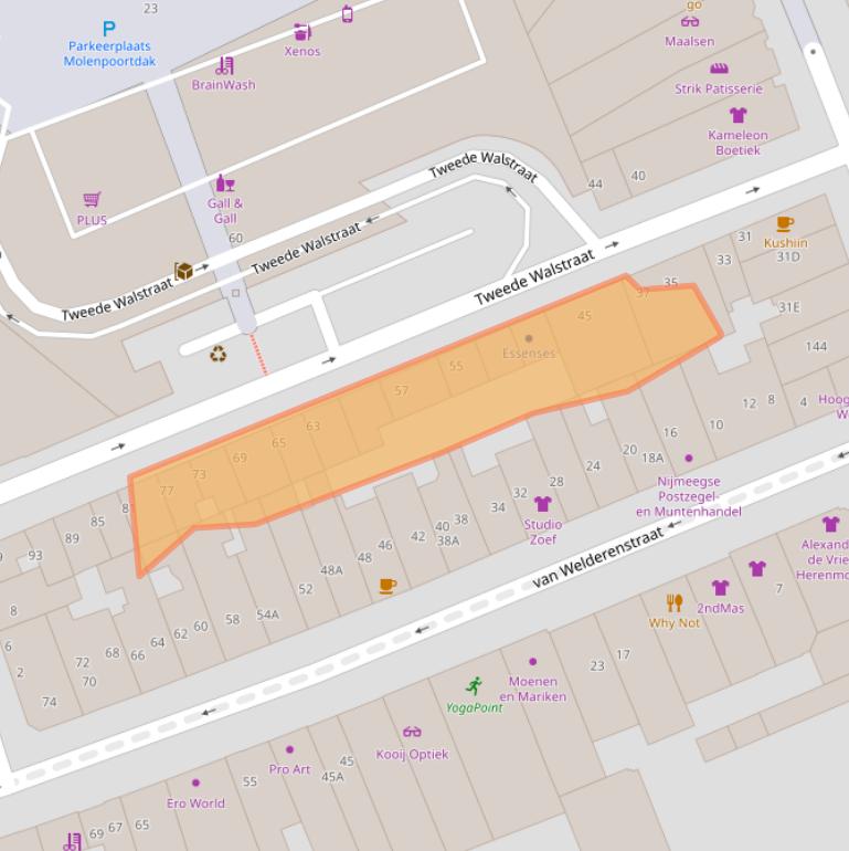 Kaart van postcodegebied 6511LP.