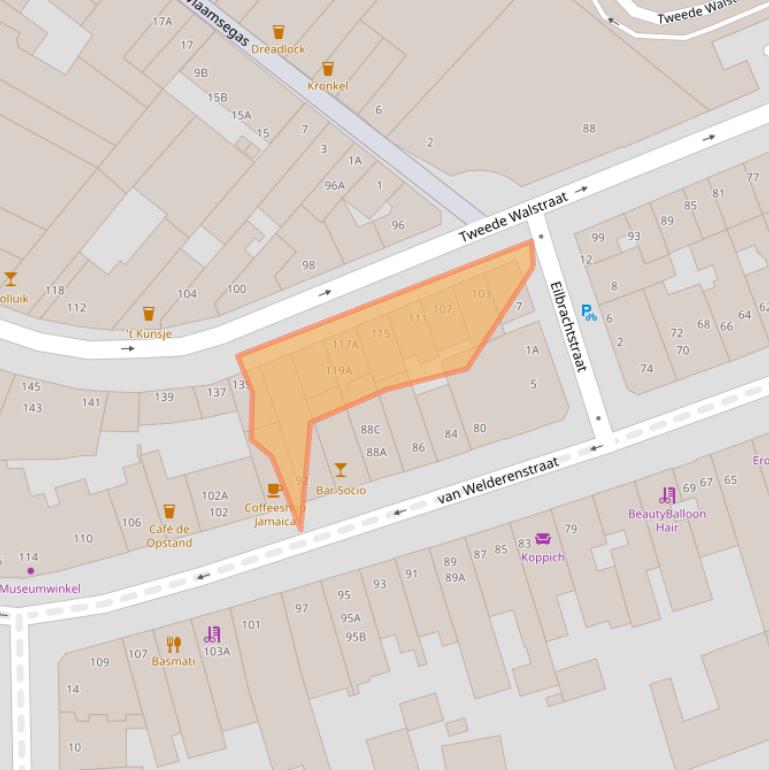 Kaart van postcodegebied 6511LS.