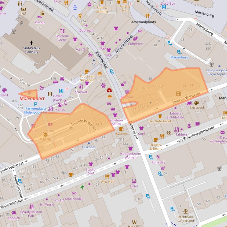 Kaart van postcodegebied 6511LV.