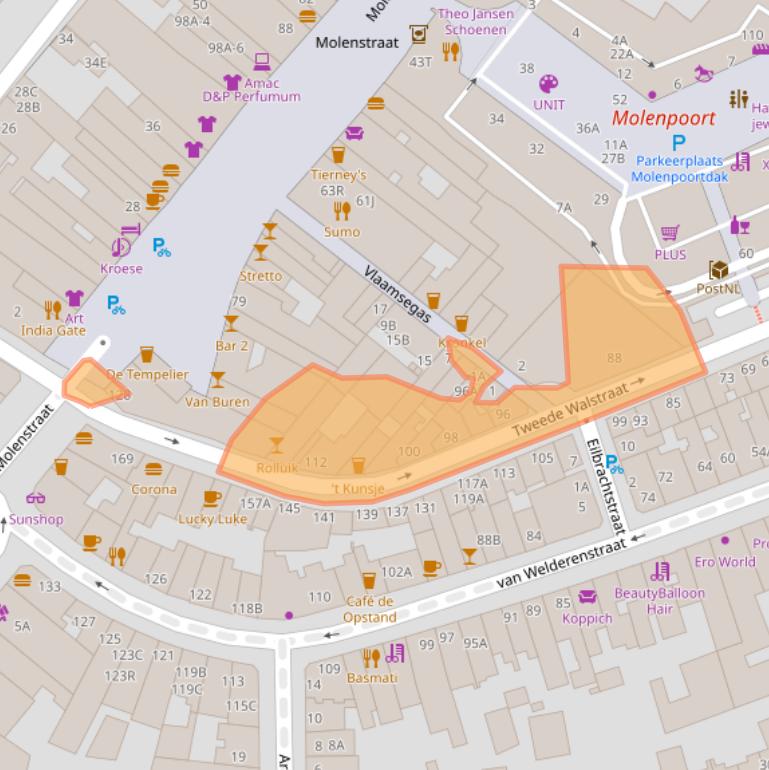 Kaart van postcodegebied 6511LW.