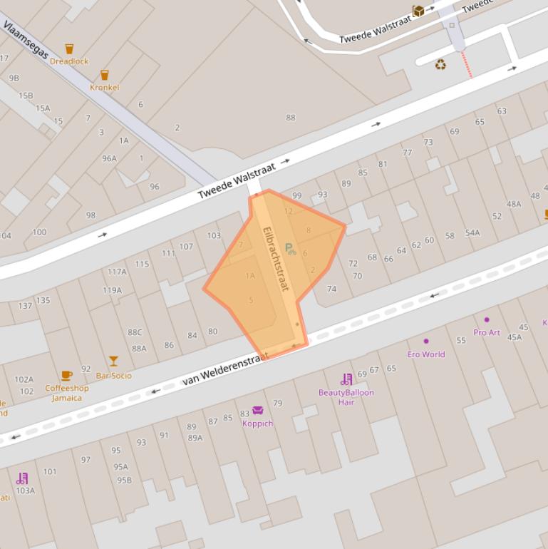 Kaart van postcodegebied 6511LX.