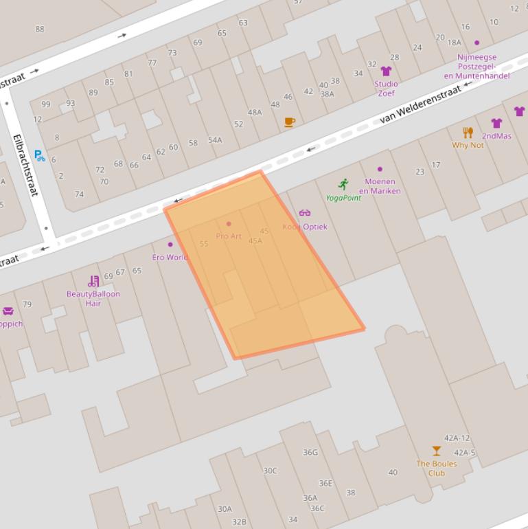 Kaart van postcodegebied 6511MC.