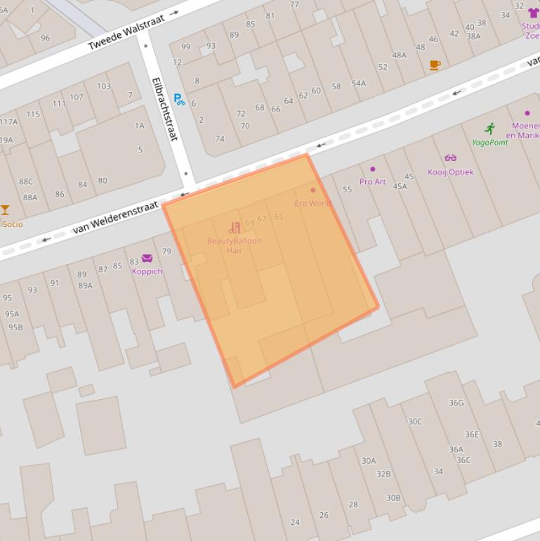 Kaart van postcodegebied 6511MD.