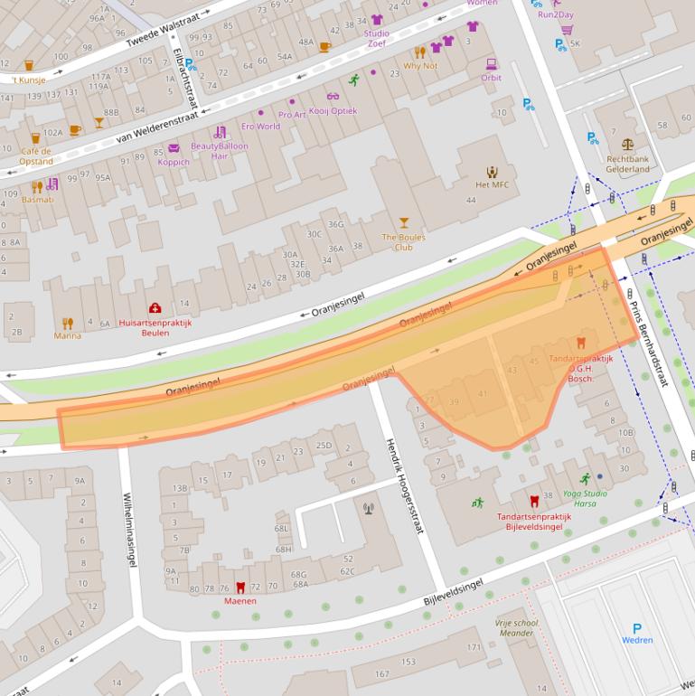 Kaart van postcodegebied 6511NN.