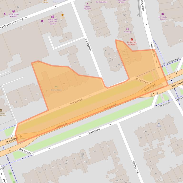 Kaart van postcodegebied 6511NZ.