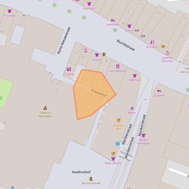 Kaart van postcodegebied 6511PA.