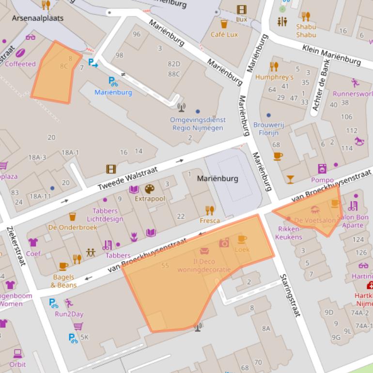 Kaart van postcodegebied 6511PE.