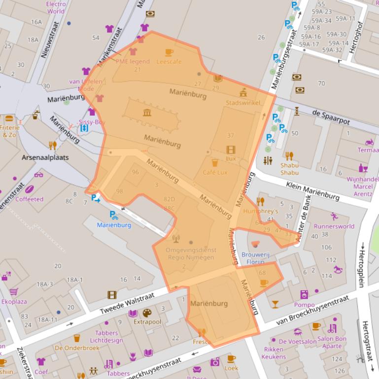 Kaart van postcodegebied 6511PS.