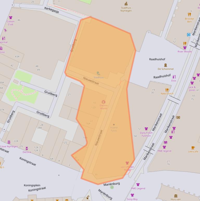 Kaart van postcodegebied 6511PT.
