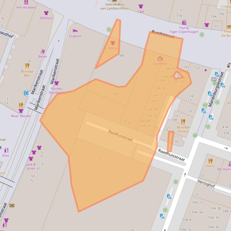Kaart van postcodegebied 6511PV.