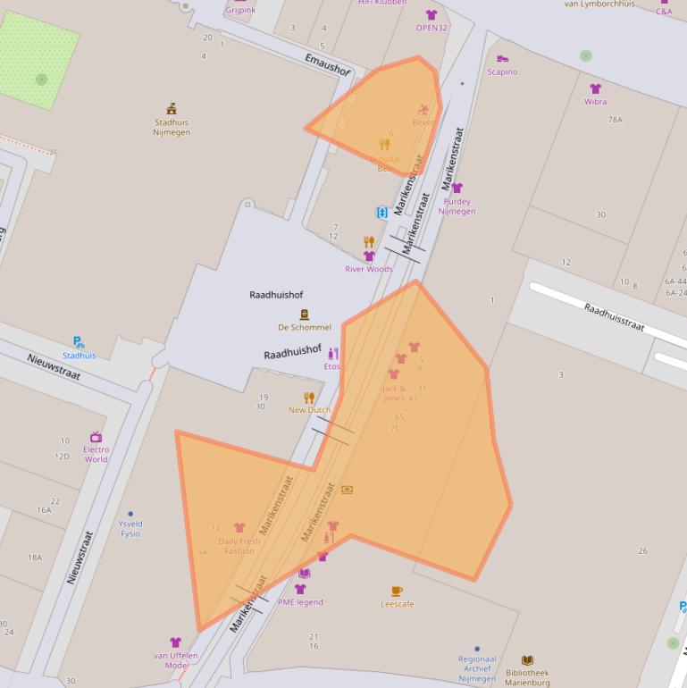 Kaart van postcodegebied 6511PX.