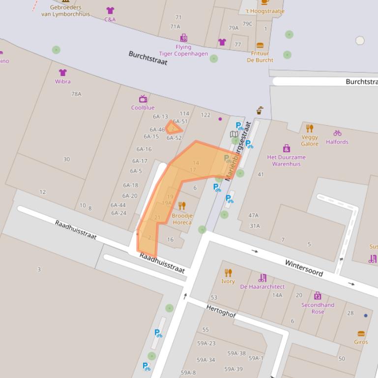 Kaart van postcodegebied 6511PZ.