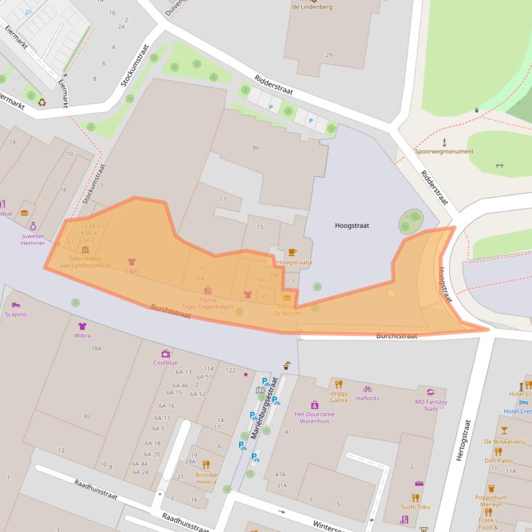 Kaart van postcodegebied 6511RC.