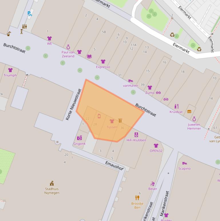 Kaart van postcodegebied 6511RE.