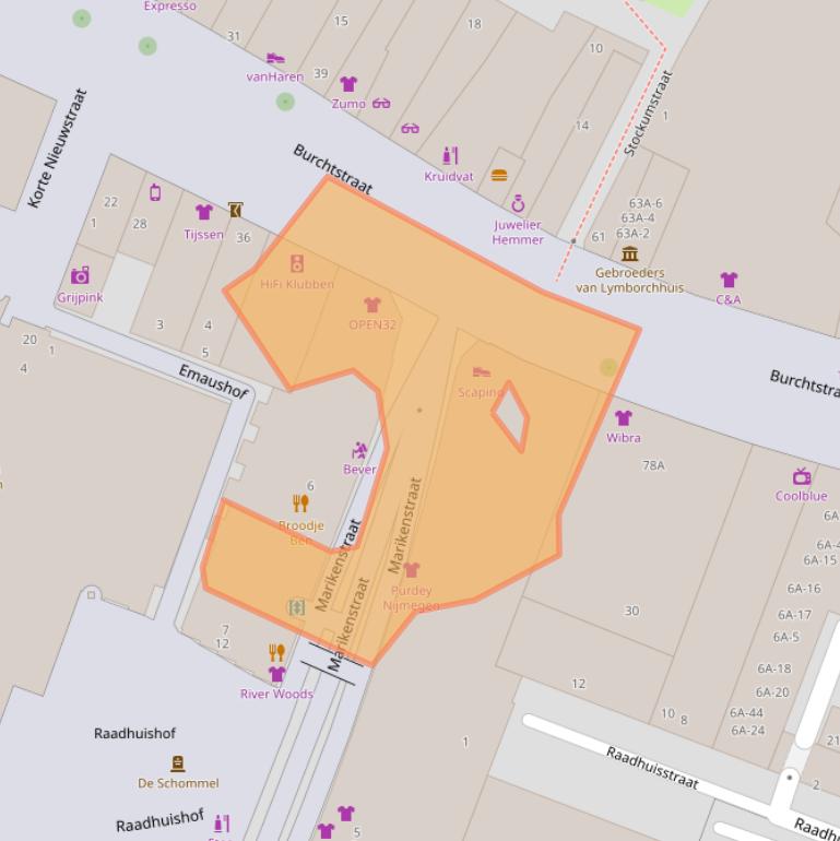 Kaart van postcodegebied 6511RG.