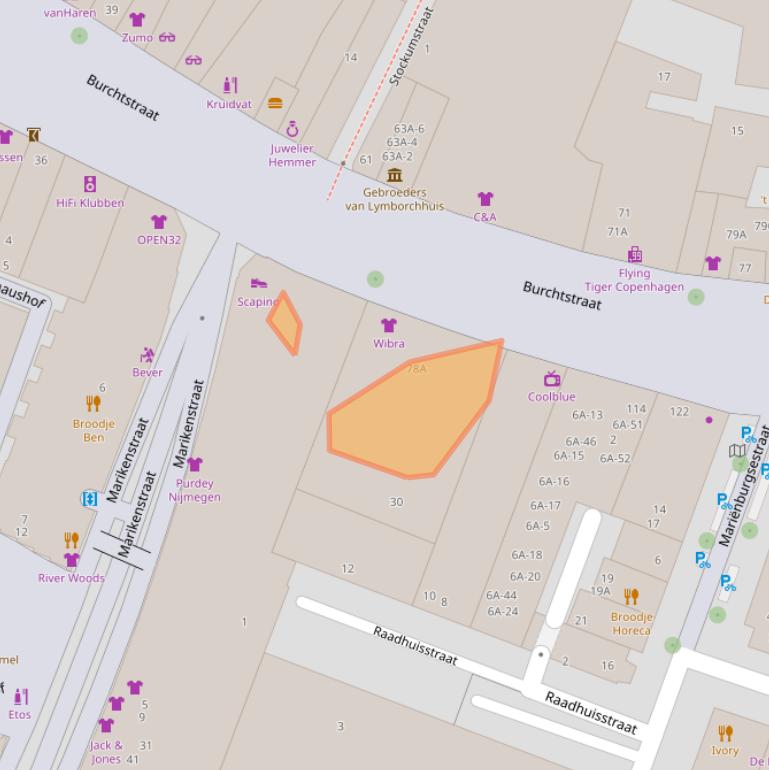 Kaart van postcodegebied 6511RH.