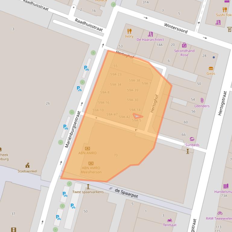 Kaart van postcodegebied 6511RM.