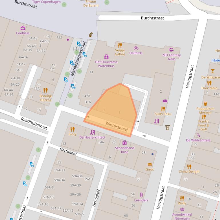 Kaart van postcodegebied 6511RP.