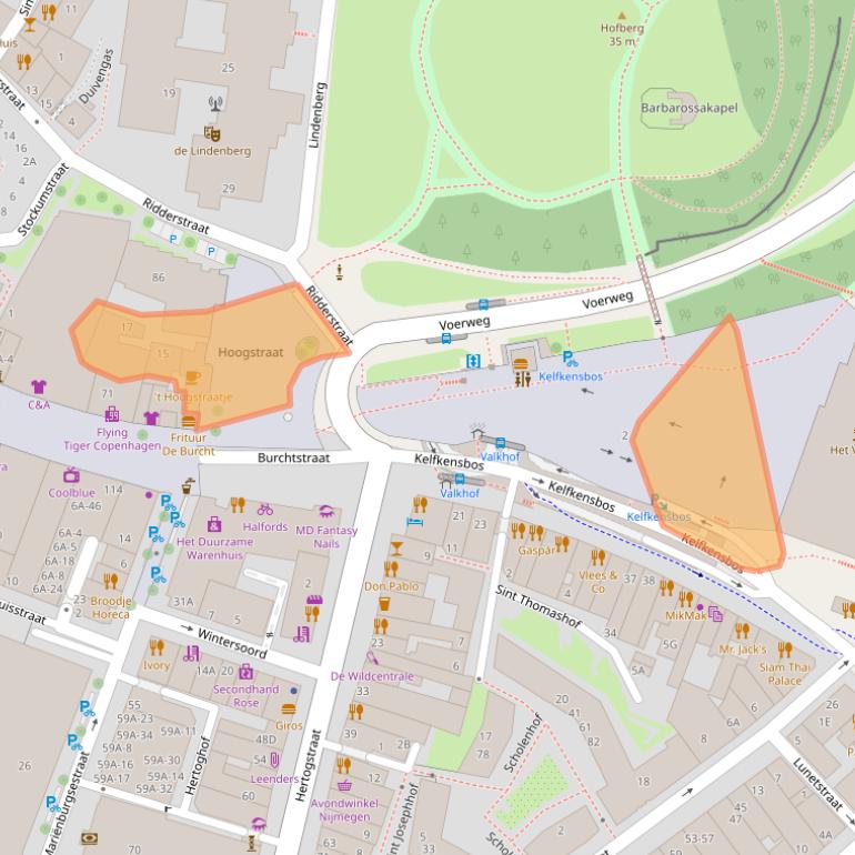Kaart van postcodegebied 6511RT.