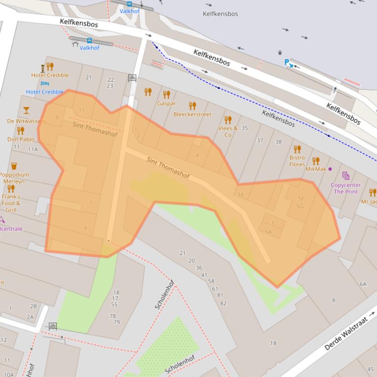 Kaart van postcodegebied 6511SZ.