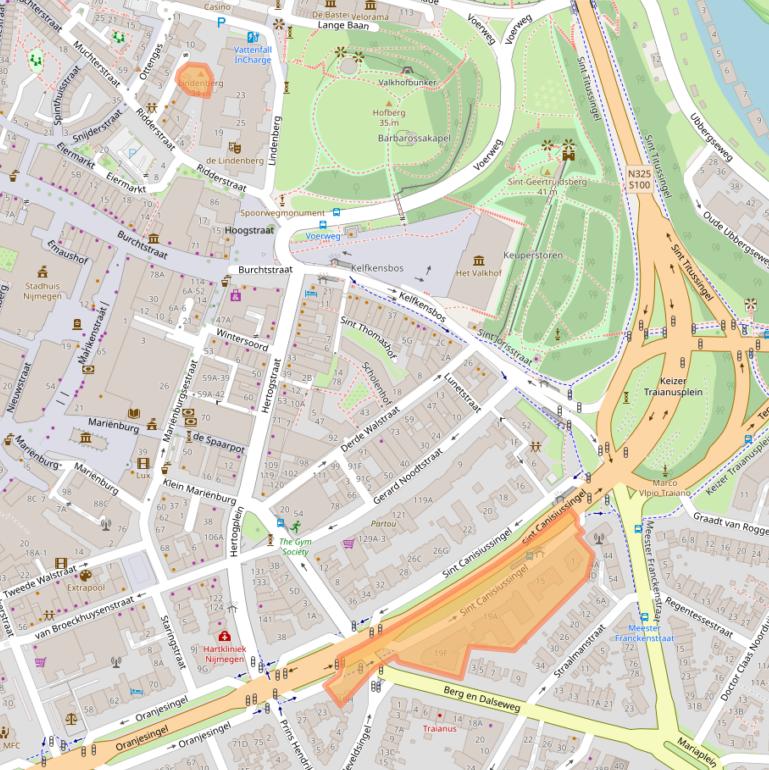 Kaart van postcodegebied 6511TE.